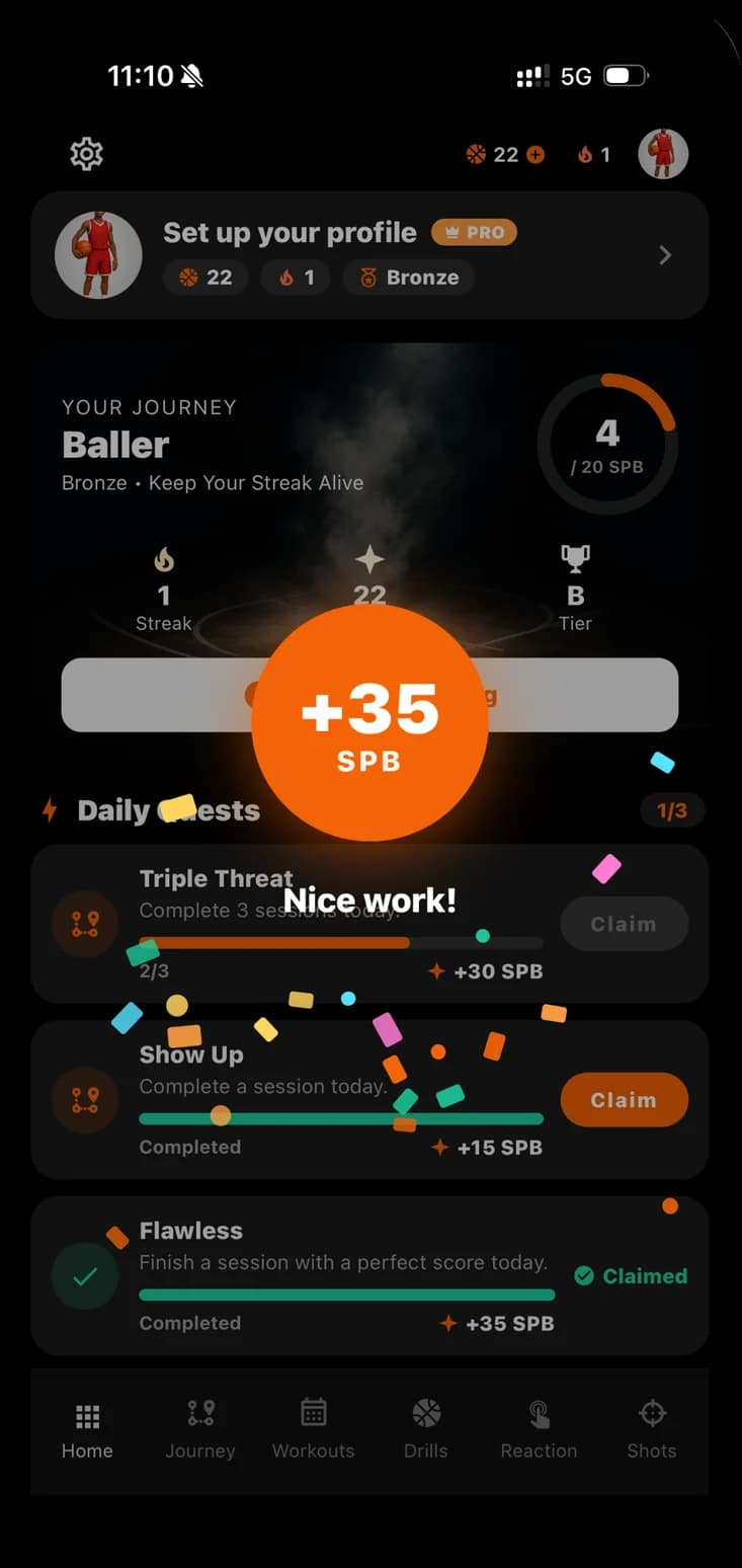 Daily quests, streak and SPB coins