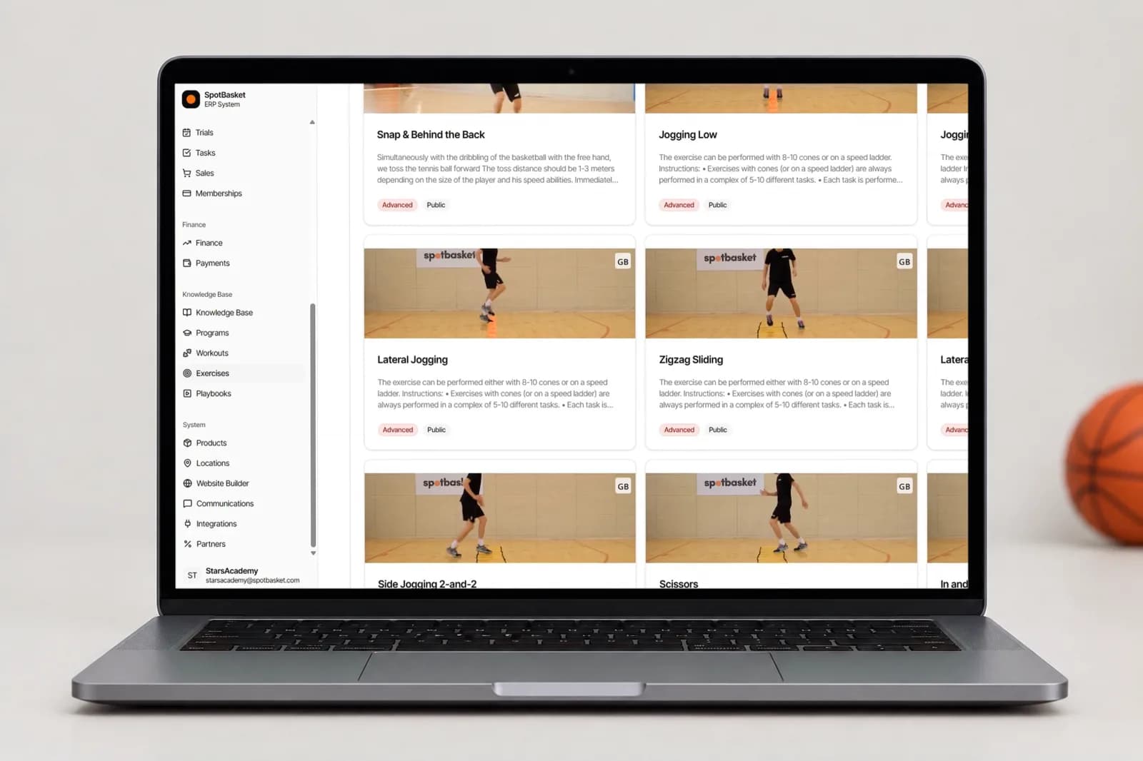 Basketball drill card in SpotBasket OS with video, diagram, age range and equipment
